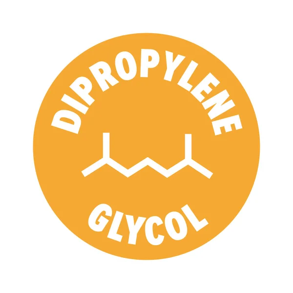 Etiqueta engomada del dipropilenglicol para el paquete del producto — Vector de stock