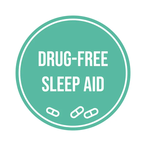 Etiqueta de ajuda ao sono sem drogas, adesivo de qualidade da medicina —  Vetores de Stock