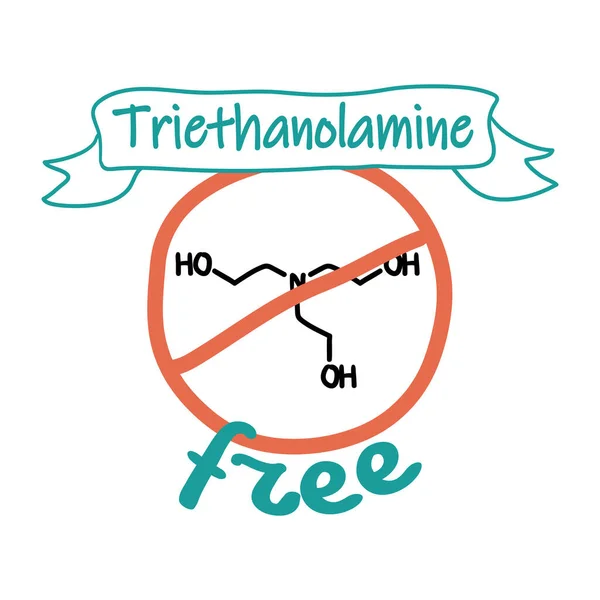 Etiqueta livre de trietanolamina para adesivo do produto — Vetor de Stock