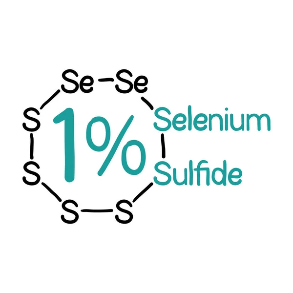 Selenium sulfide ingredient, beauty product sticker — 스톡 벡터