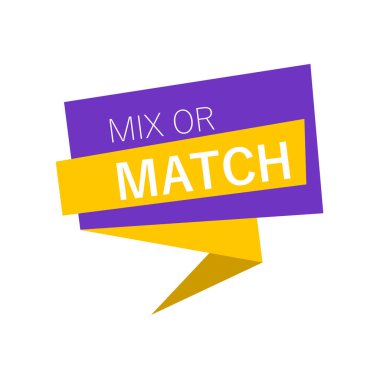 Yazıt karışımı veya eşleşmesi, vektör illüstrasyonu. Satış cümlesi şablonu