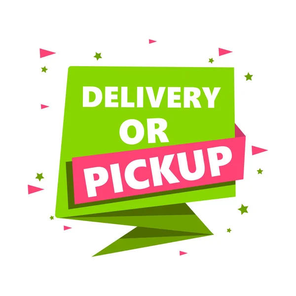 Sticker Delivery Pickup Vector Illustration Original Packaging Special Discount Offer — Stockový vektor