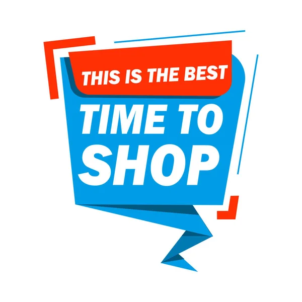Phrase Best Time Shop Vector Illustration Sales Phrase Template Creative — Stockový vektor