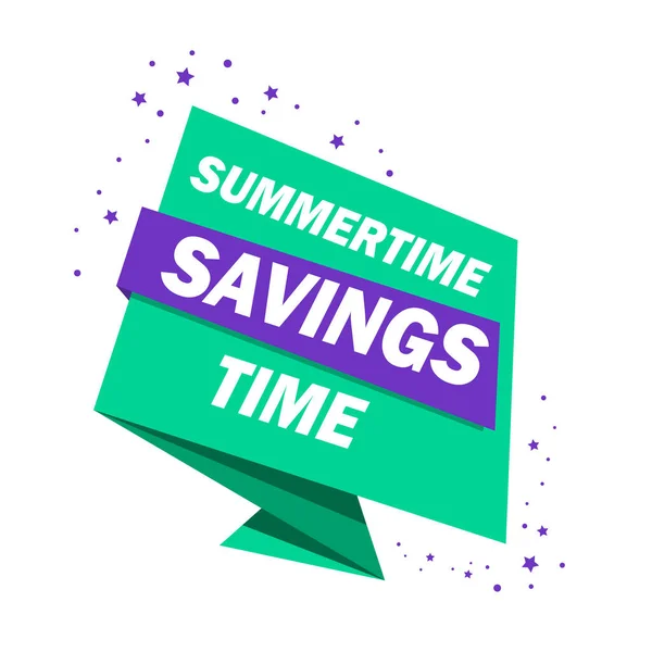 Phrase Summertime Savings Time Vector Illustration Sales Psticker Template Marking — Stok Vektör