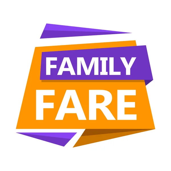 Sticker Family Fare Vector Illustration Original Packaging Special Discount Offer — 스톡 벡터