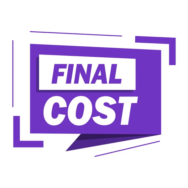 Tag Final Cost Vector Illustration Advertising Inscription Special Discount Offer — Vector de stock