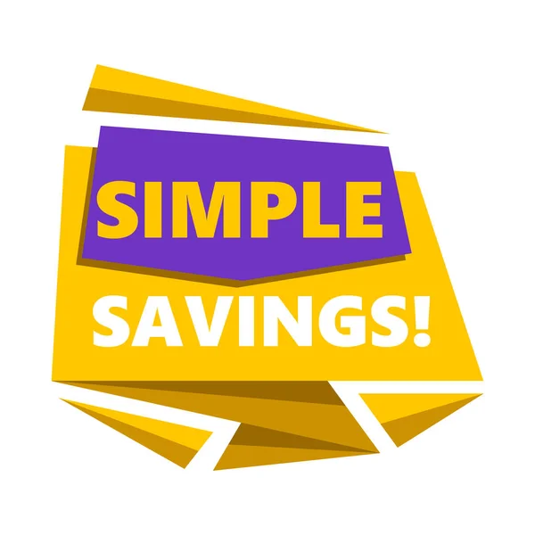 Phrase Simple Savings Vector Illustration Sales Phrase Template Business Advertisement — Vector de stock