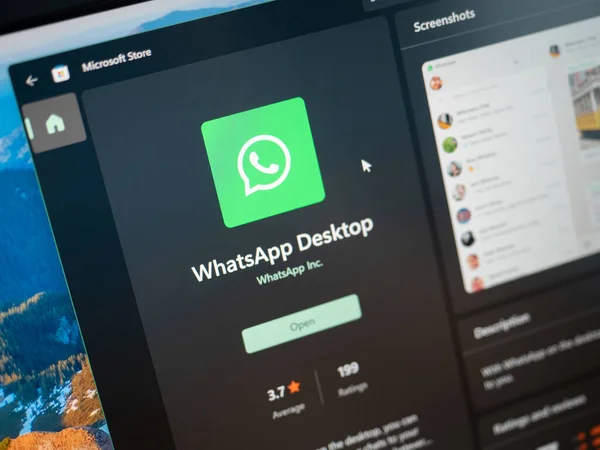 Galati, Romanya - 19 Haziran 2022: Windows 11 için Whatsapp Masaüstü uygulaması kullanılabilir