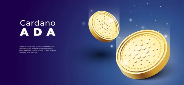 Cardano Ada Crypto Νόμισμα Στο Κινητό Φόντο Εικονογράφηση Διανύσματος Banner — Διανυσματικό Αρχείο