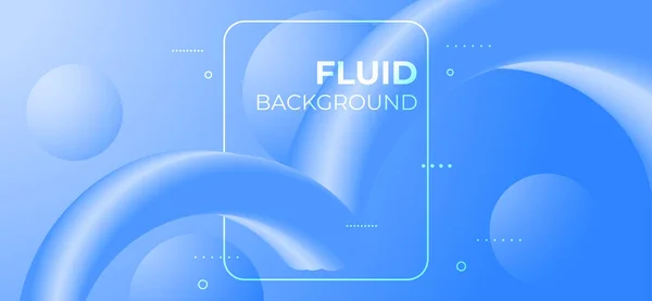 Abstract Banner Blue Liquid Flow Modern Fluid Background Shapes Cover - Stok Vektor