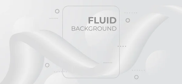 Abstract Banner White Grey Liquid Flow Modern Fluid Background Shapes — Vetor de Stock