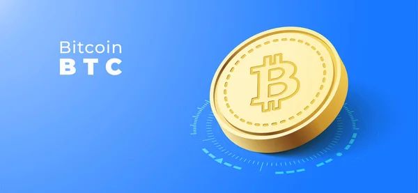 Bitcoin BTC kripto para birimi, Dijital finans parası, Teknolojiyi ademi merkeziyet, çizgi nokta bağlantılı vektör çizimi