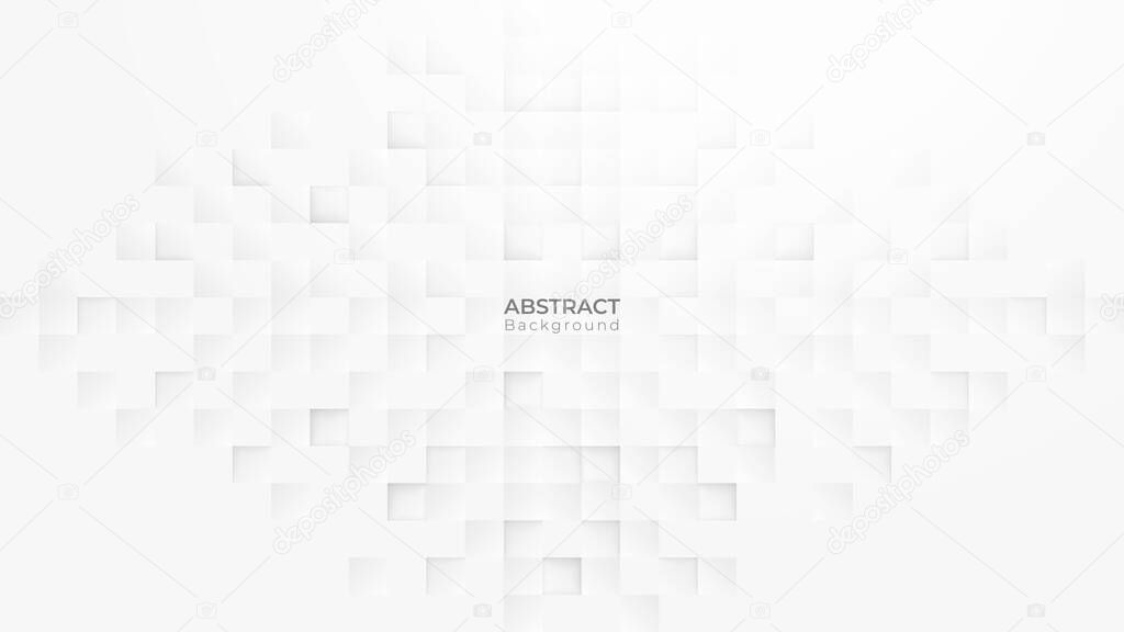 Abstract 3d modern square background. White and grey geometric pattern texture. vector art illustration