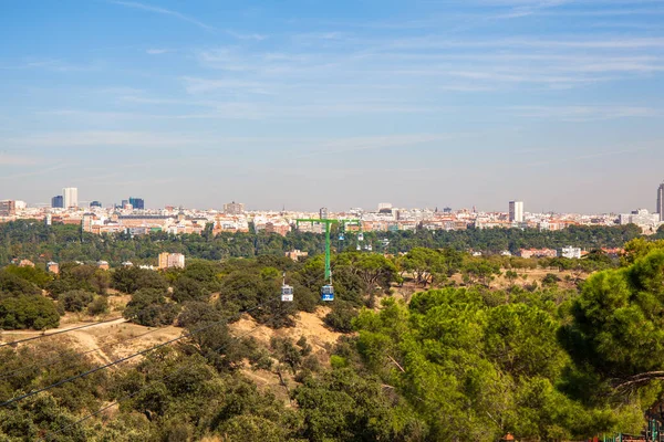 Teleférico Sobre Parque Casa Campo Madrid España Imagen Tomada Septiembre — Foto de Stock