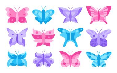 Kelebek tek renkli süslemeli egzotik güveler soyut stil tropikal kanatlar.