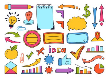 Sosyal medya el çizimi karalama çizimi iş çalışması yaratıcılık İnternet konsept vektörü