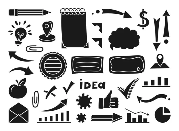 Social media stencil stamp set azienda grafico grafico glifo icona business studio creatività lavoro stampa — Vettoriale Stock