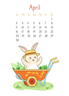 Takvim 2023 Tavşan Sayfası: Nisan Planlayıcı Tavşan Bahçesi Kırsal Araba Tavşanı