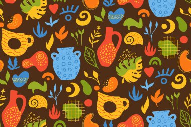 Şekle sahip soyut, pürüzsüz desen, seramik kap modern moda dekor moda sanat koleksiyon defteri sanatı