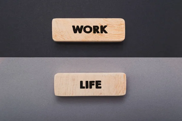 Balance Chart Wood Bars Work Life Word Work Outweighs Word — Stock Photo, Image