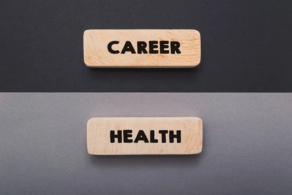 Balance Chart on Timber Bars career health. Personal development and lifestyle concept — Stock Photo, Image