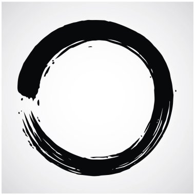 Enso Zen Çember Fırça Vektörü Sanat Simgesi Çizim Tasarımı