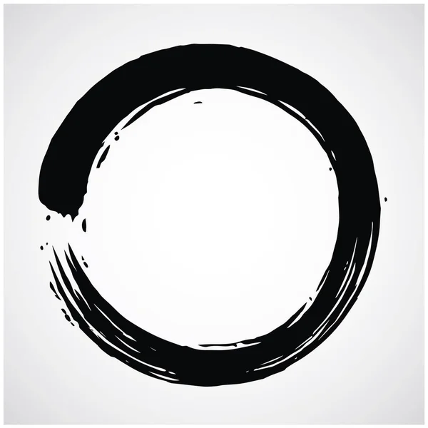 Enso Zen Circle Brush Desain Ikon Seni Vektor - Stok Vektor