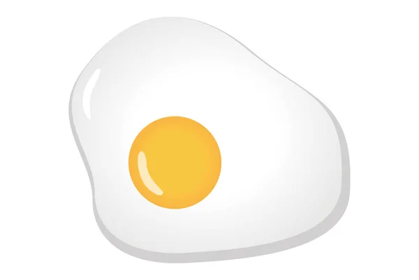 Жареное Яйцо Sunny Side Eggs Vector Flat Design Realistic Illustration — стоковый вектор