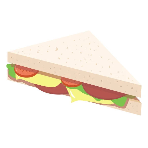 Сэндвич Завтрак Плоским Дизайном Икона — стоковый вектор