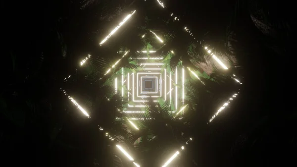 Reklam ve duvar kağıtları için doğada ve reklam sahnesinde 3 boyutlu illüstrasyon. Dekoratif konseptte 3B canlandırma 