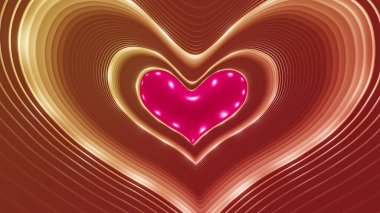 Sevgililer günü ve düğün sahnesi için 3 boyutlu illüstrasyon arka planı ve duvar kâğıdı. Dekoratif konseptte 3B canlandırma.