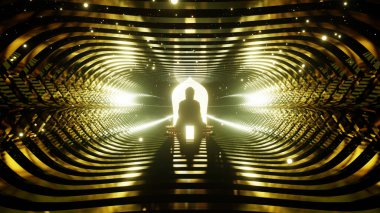 Kutlama ve Budizm sahnesinde reklam ve duvar kâğıdı için 3 boyutlu illüstrasyon. Festival konseptinde 3B canlandırma.