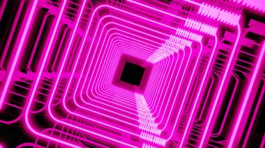 Reklam ve 80 'lerin retro ve bilim kurgu pop sanat sahneleri için 3 boyutlu illüstrasyon arka planı. Dekoratif konseptte 3B canlandırma.