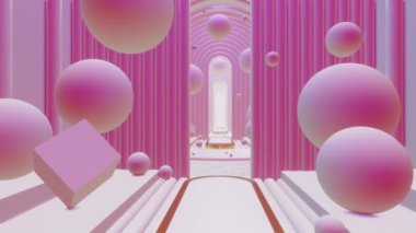 Soyut Sahne Pastel Renkli Geometri Tüneli (İngilizce: 