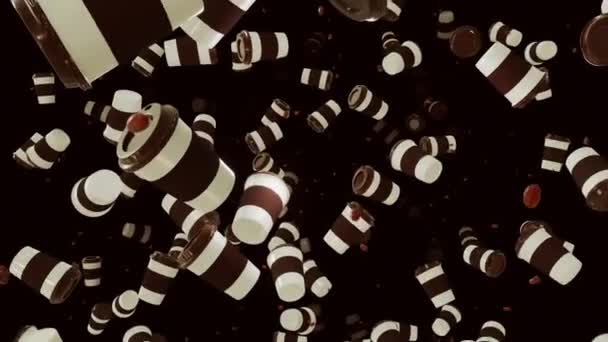 Abstract Coffee Cup Filmato Movimento Film Documentari Sulle Bevande Scene — Video Stock