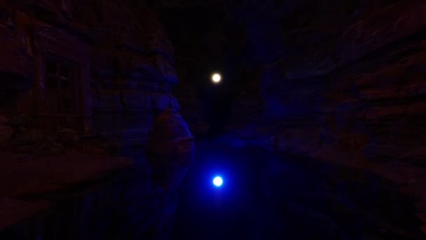 Abstraw Cave Canyon Отснятый Материал Документальных Фильмов Кино Окружающей Среде — стоковое видео