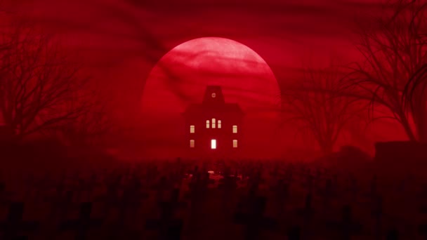 Abandoned House Horror Night Filmato Film Avventura Cinematografico Misterioso Nascosto — Video Stock