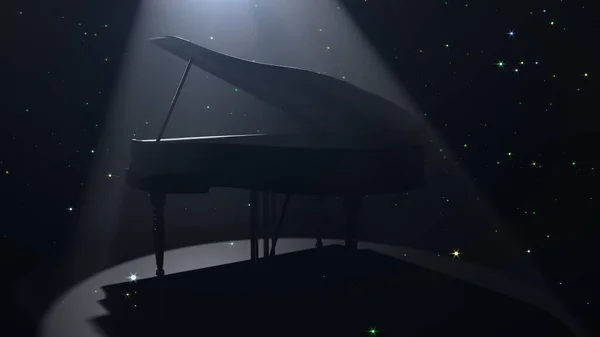 Müzik ve ses sahnesinde reklam ve duvar kâğıdı için 3 boyutlu illüstrasyon arka planı. Dekoratif konseptte 3B canlandırma.