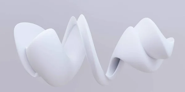 抽象的な白い幾何学的な有機的な丸い形の3Dレンダリングイラスト — ストック写真