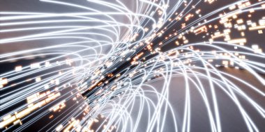 blue and red abstract technology wallpaper with laser light motion blur concept 3d render illustration