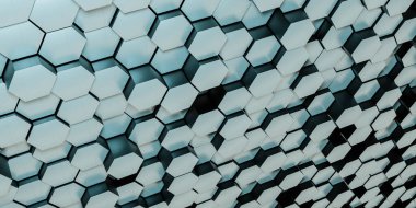 abstract dark petrol blue futuristic honey comb surface technology concept 3d render illustration