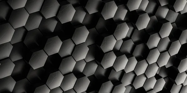 Abstract dark futuristic honey comb surface technology concept 3d render illustration — Stockfoto