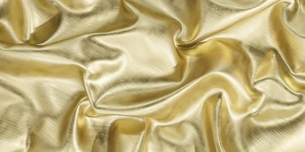 Fluido líquido abstrato superfície de metal dobrada a ouro brilhante com ilustração de renderização 3d — Fotografia de Stock
