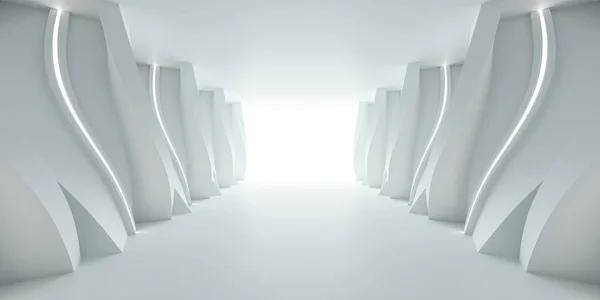 360 stopni pełna panorama środowiska mapa biały abstrakcyjny tunel piwnicy wnętrze 3d renderowania ilustracja — Zdjęcie stockowe