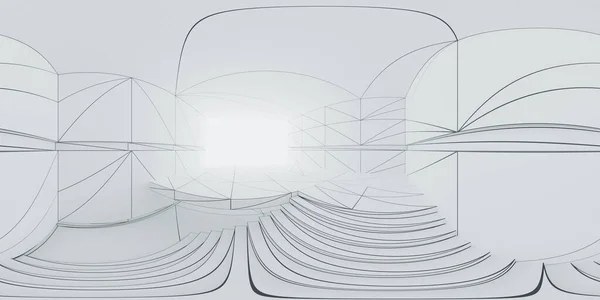 360 stupňů plné panorama prostředí mapa návrhu maketa abstraktní architektury plán výstavby domu 3d vykreslení ilustrace hdri hdr vr virtuální realita — Stock fotografie