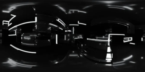 360 μοιρών πλήρες πανόραμα περιβάλλον χάρτη του μαύρου φωτισμού τεχνολογίας φόντο αφηρημένη 3d καθιστούν εικόνα hdri hdr vr εικονική πραγματικότητα — Φωτογραφία Αρχείου