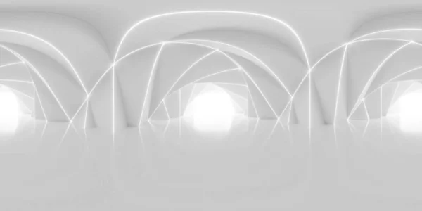 360 градусів повна карта панорамного середовища сучасного розкішного срібного білого дизайну фону з підлогою 3d рендерингу ілюстрації HDri hdr vr віртуальної реальності — стокове фото