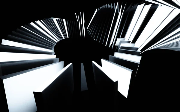 Abstrakcyjny ciemny czarny geometryczny kształt kwadratowy sześcian arkusze 3d renderowania ilustracja — Zdjęcie stockowe