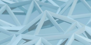 soyut mavi tel örgü geometrik şekil metal 3D çizim