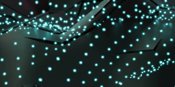 Moderne schwarze dunkel glühende High-Tec-Technologie-Oberfläche Tapete Hintergrund 3D-Render-Illustration — Stockfoto